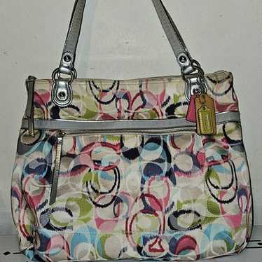 COACH Poppy Ikat 19876 Signature C Glam Tote Shou… - image 1