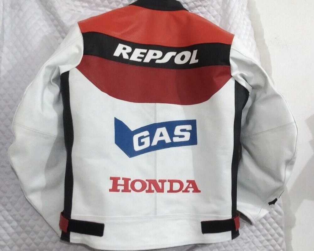 Other Vintage Repsol Black Leather Jacket, Motorc… - image 2