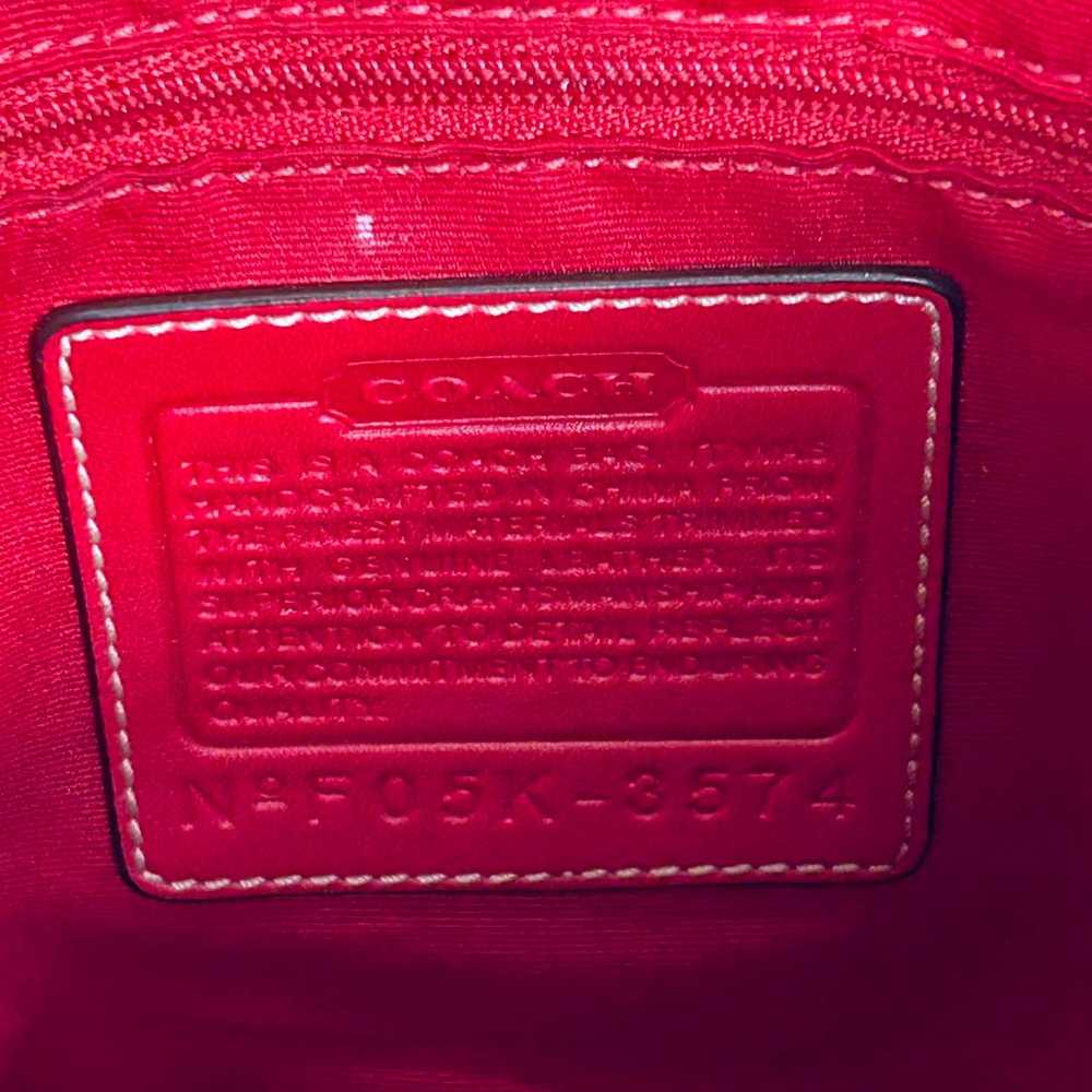 COACH Signature Shoulder Bag Canvas x Suede RED - image 10