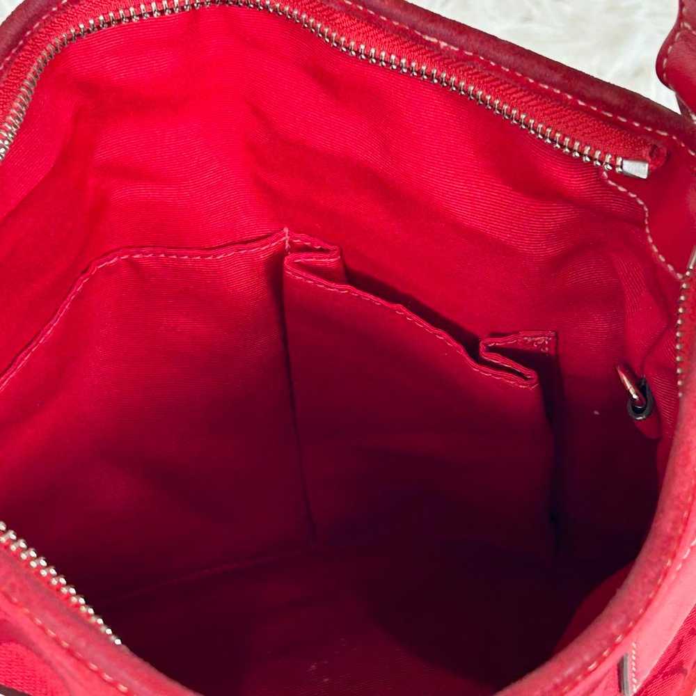 COACH Signature Shoulder Bag Canvas x Suede RED - image 11