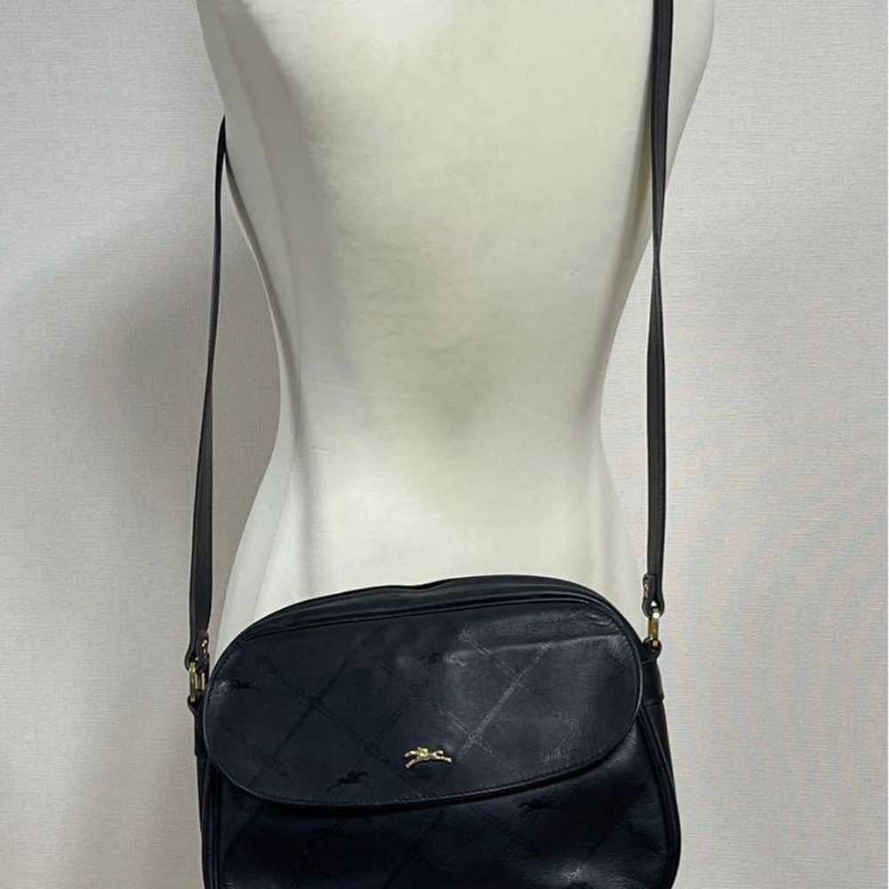 LONGCHAMP Shoulder Bag Leather Black Excellent Co… - image 2