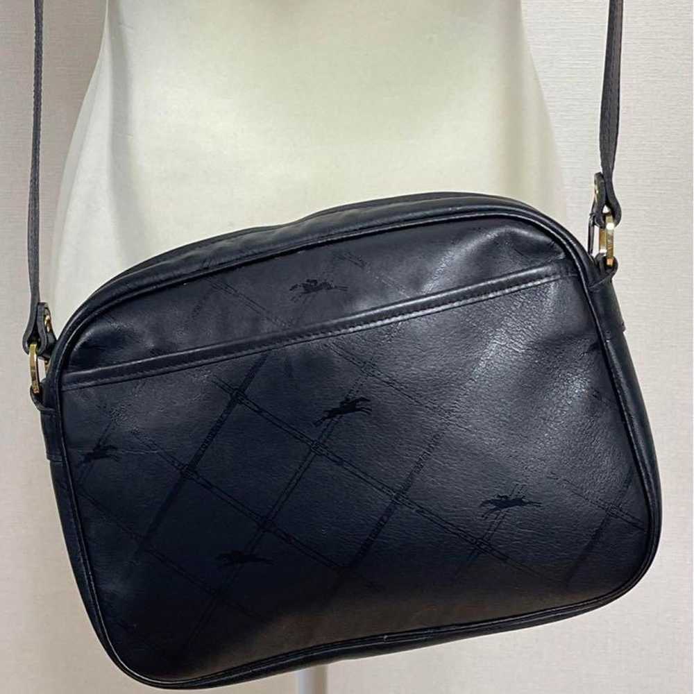 LONGCHAMP Shoulder Bag Leather Black Excellent Co… - image 3