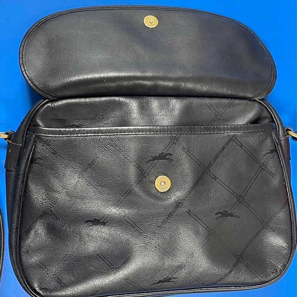 LONGCHAMP Shoulder Bag Leather Black Excellent Co… - image 8