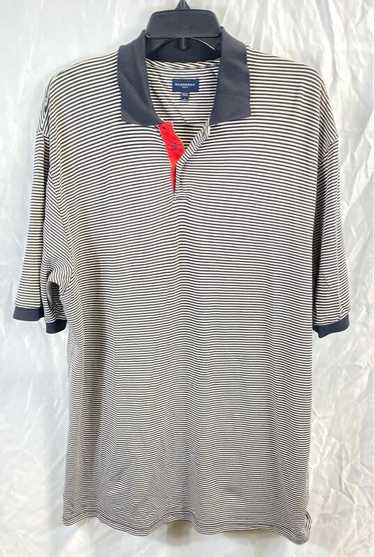 Burberry Men Black Striped Polo Sport Shirt L