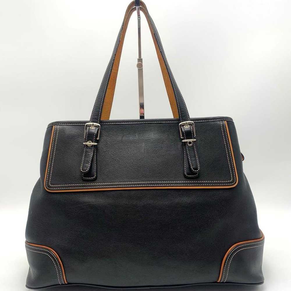 COACH Tote Bag Shoulder Bag Black Shoulder Carry - image 3