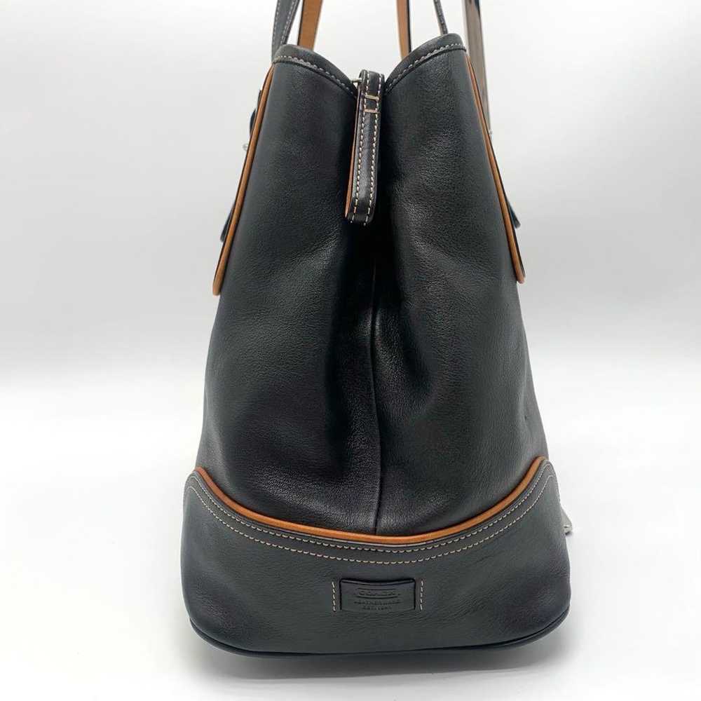 COACH Tote Bag Shoulder Bag Black Shoulder Carry - image 8