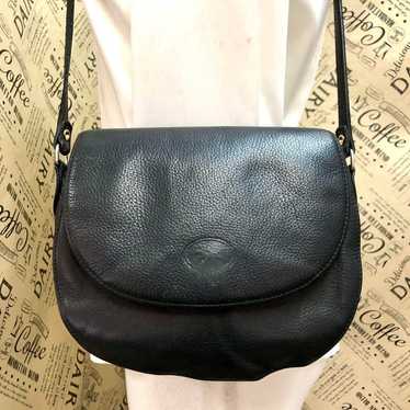 Longchamp Shoulder Bag Pochette Leather Black FL64