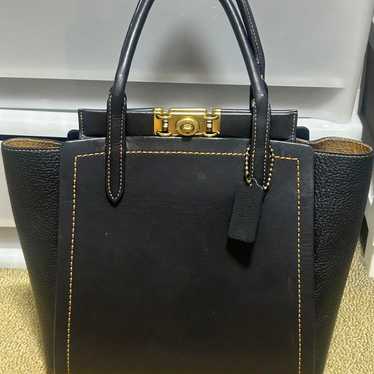 Coach Leather Tote Bag Black