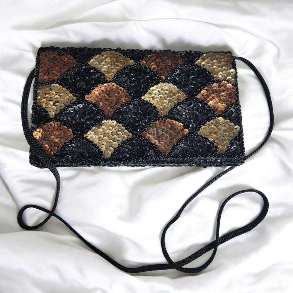 VTG La Regale Retro Sequin Clutch Mini Shoulder B… - image 1