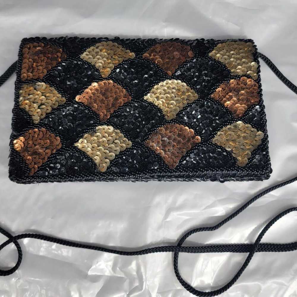 VTG La Regale Retro Sequin Clutch Mini Shoulder B… - image 2