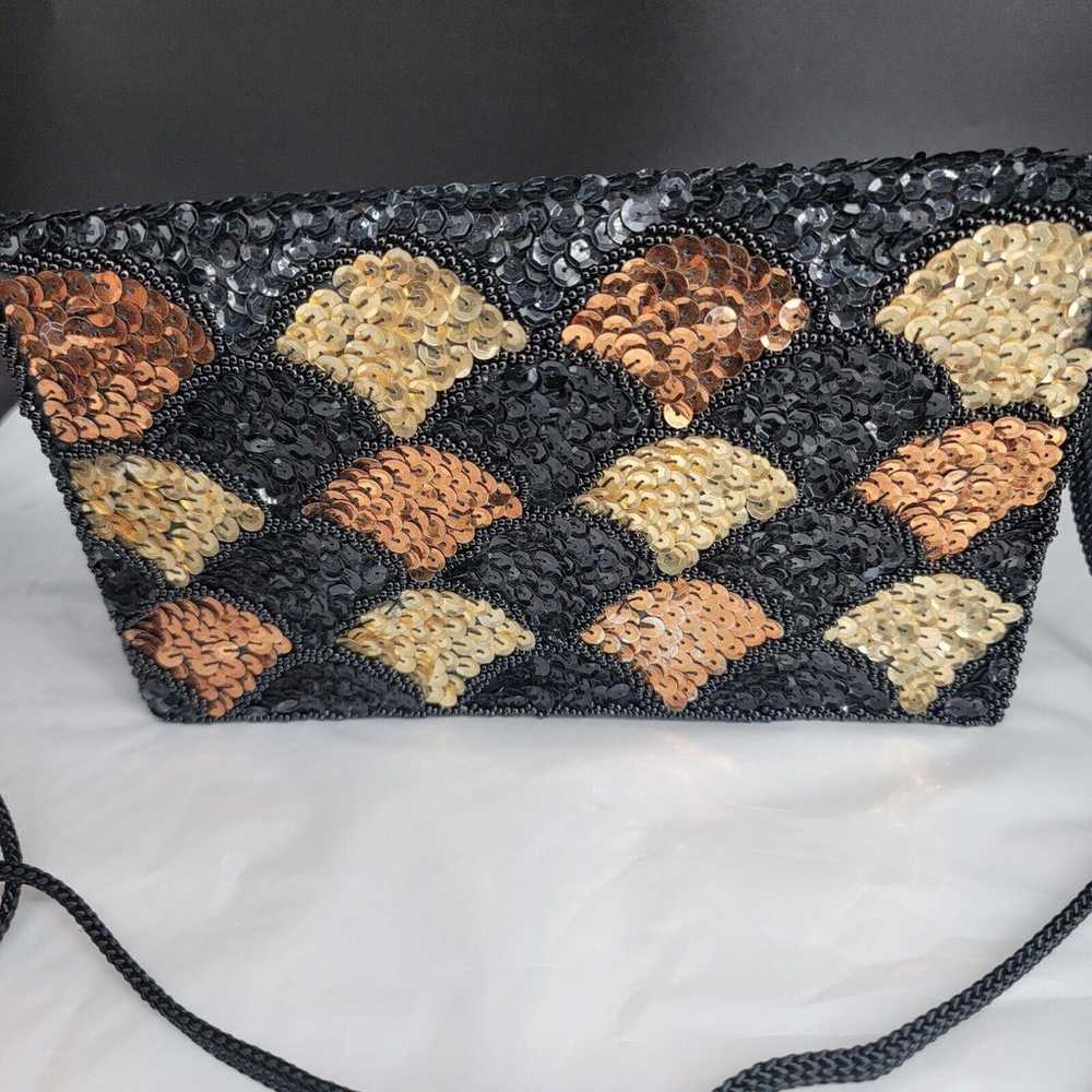 VTG La Regale Retro Sequin Clutch Mini Shoulder B… - image 3