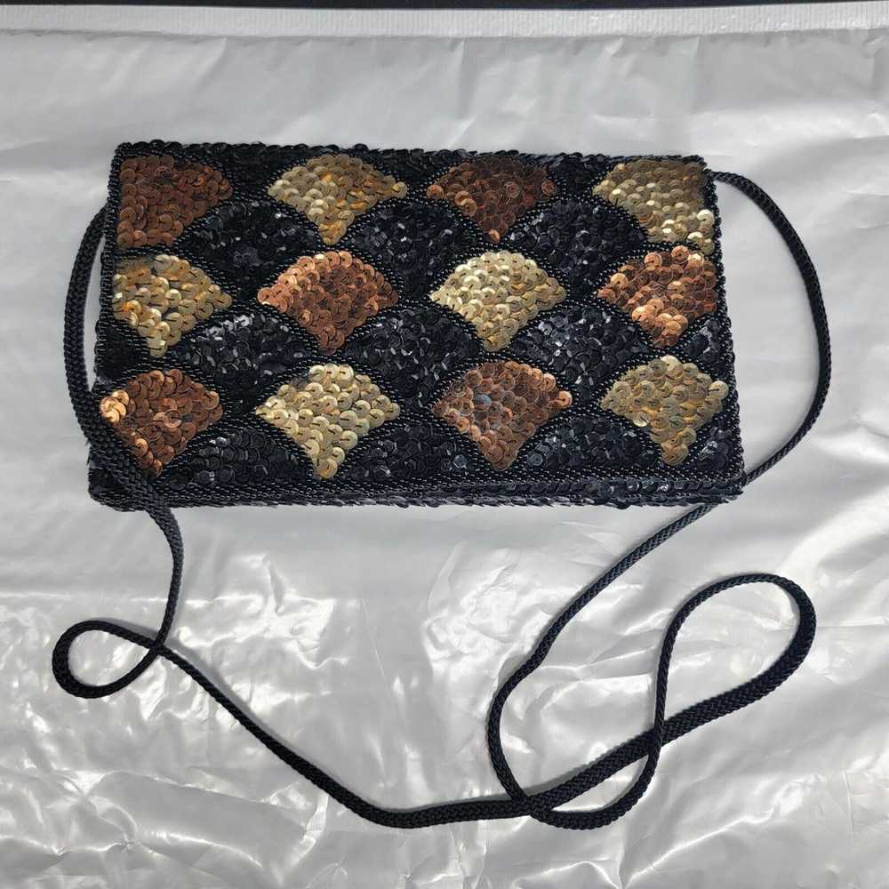 VTG La Regale Retro Sequin Clutch Mini Shoulder B… - image 4