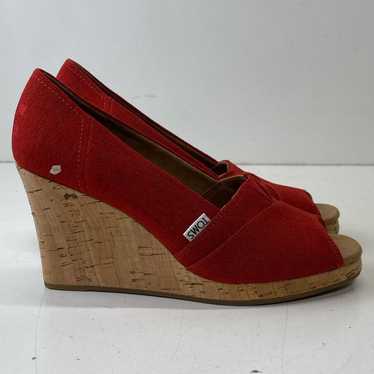 Toms Canvas Classic Espradrille Platform Wedge He… - image 1