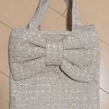 Muguet Ribbon Bag - Pink Beige Tweed Bag Tweed Mu… - image 1