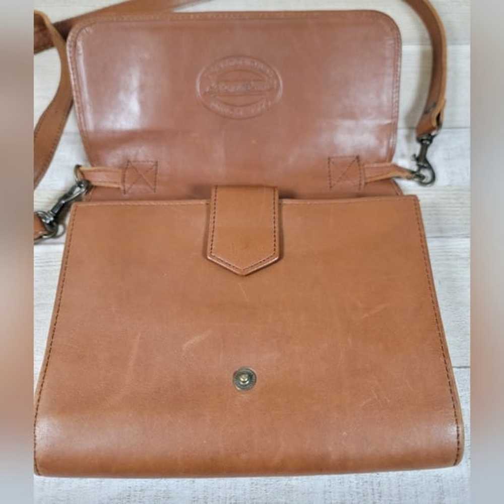 Unique Vintage Eddie Bauer Crossbody Brown Leathe… - image 5