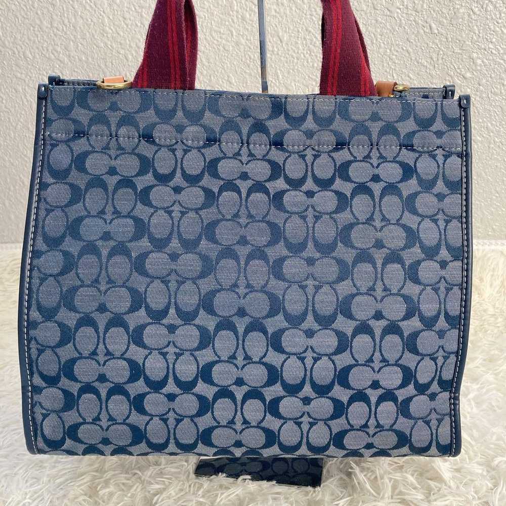 COACH Chambray Tote 34 2WAY Midnight 3664 - image 6