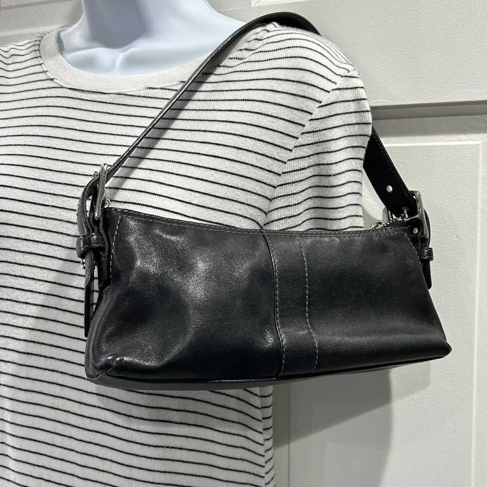 COACH 7461 BLACK LEATHER MINI SHOULDER BAG Y2K - image 2