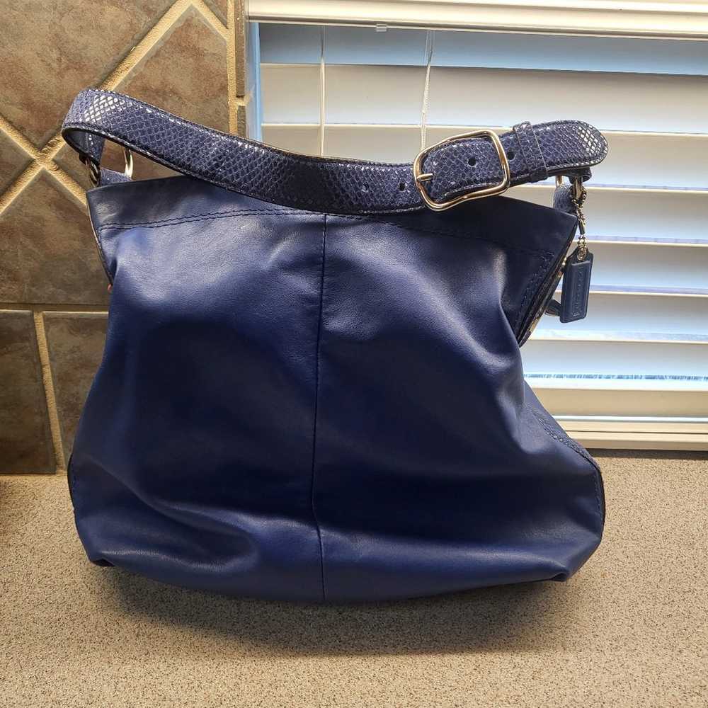 Coach Blue Leather Shoulder Bag - image 1