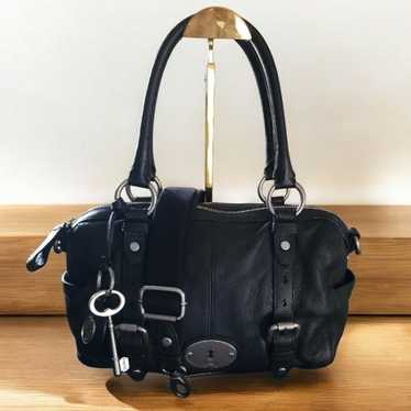 Vintage Fossil Maddox black leather satchel