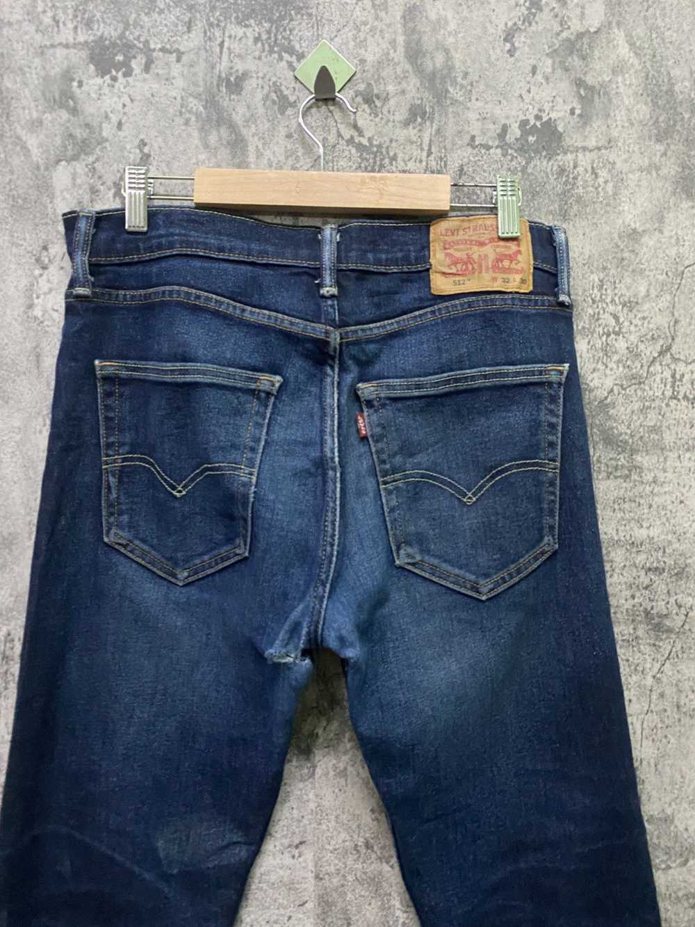 Vintage Levi's 512 Dark Blue Distressed jeans - L… - image 12