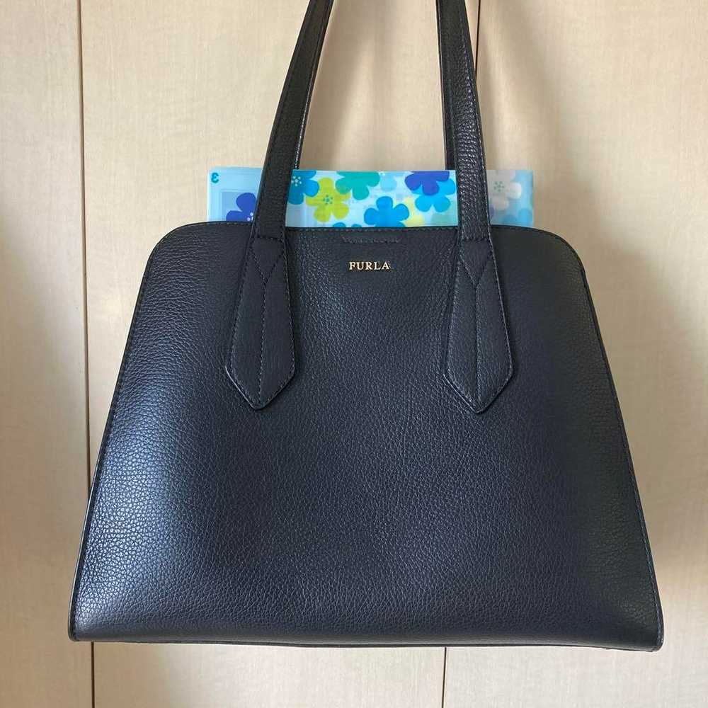 [Excellent Condition] FURLA Tote Bag Black Leather - image 11