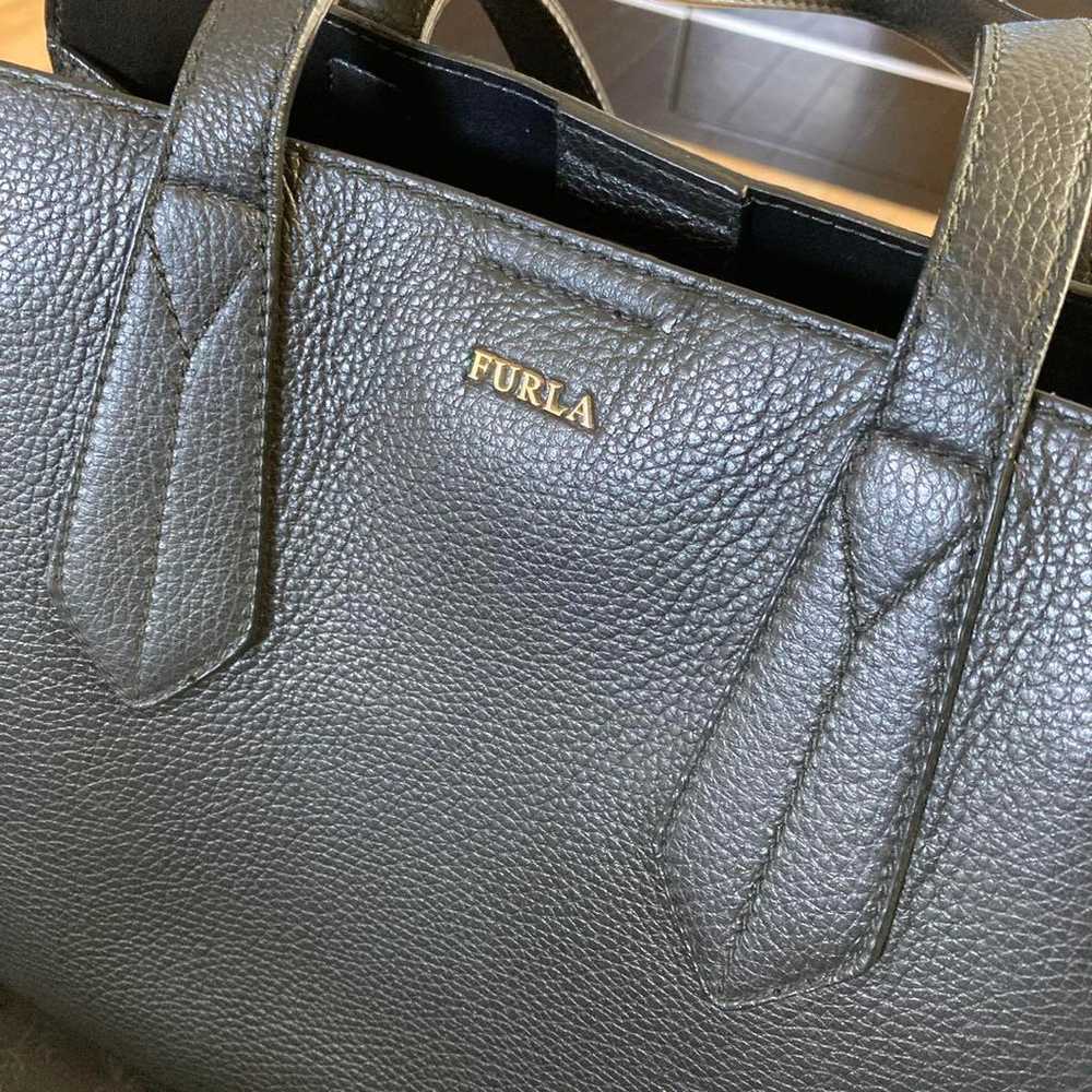 [Excellent Condition] FURLA Tote Bag Black Leather - image 6