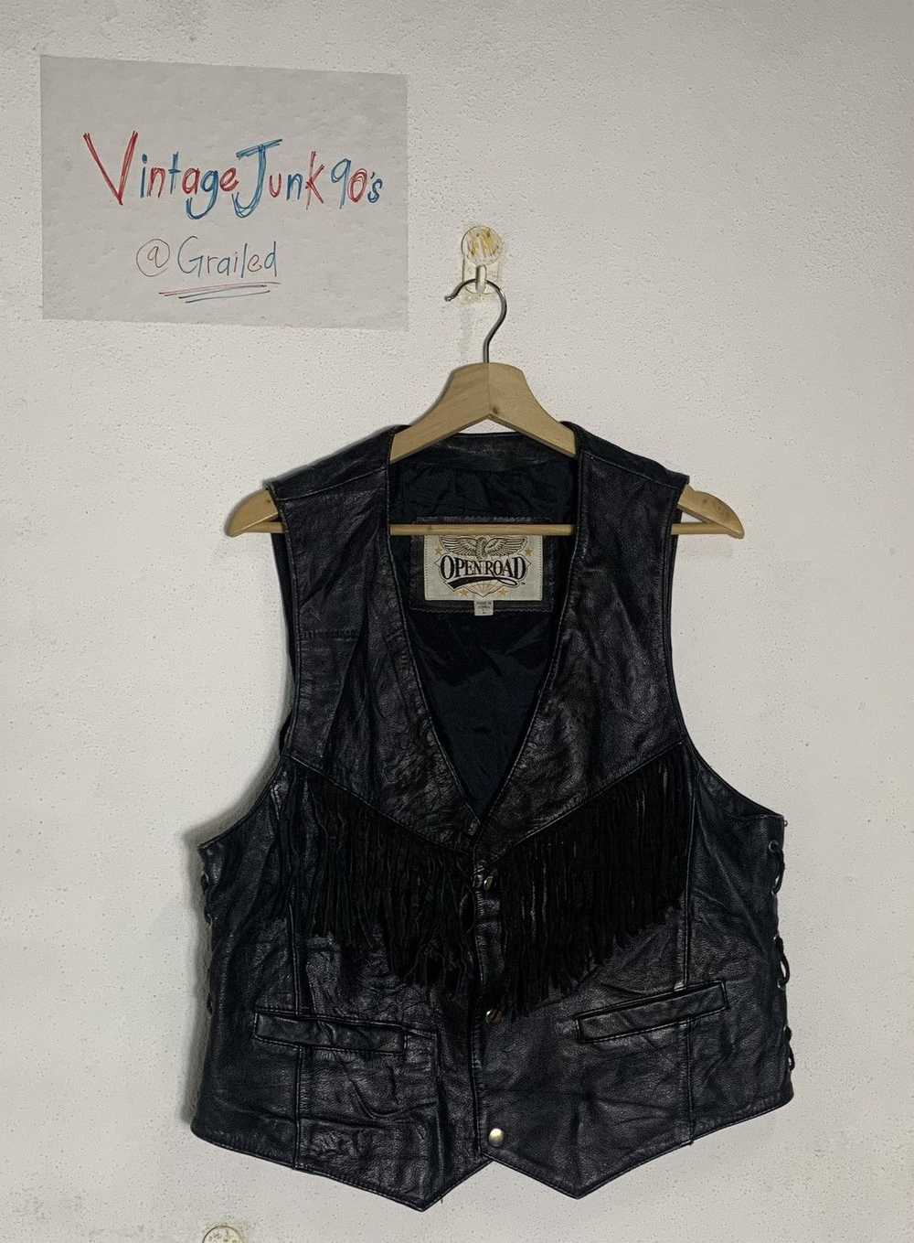 Vintage Open Road rider vest genuine leather - image 1