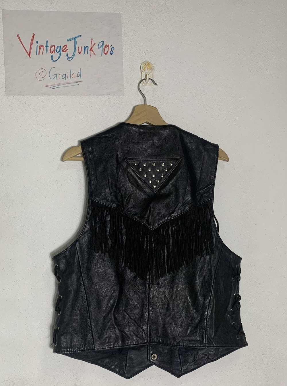 Vintage Open Road rider vest genuine leather - image 8