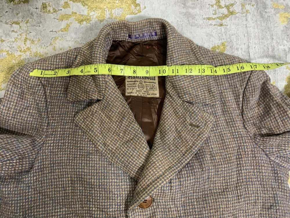 SUPER RARE Vintage 40s Harris Tweed Long Wool Jac… - image 11