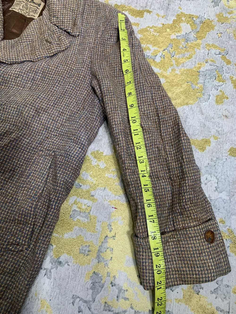 SUPER RARE Vintage 40s Harris Tweed Long Wool Jac… - image 12