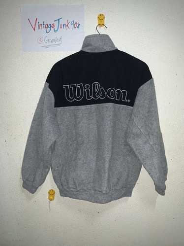 Vintage Wilson embroidered logo Half Zipper Fleece - image 1