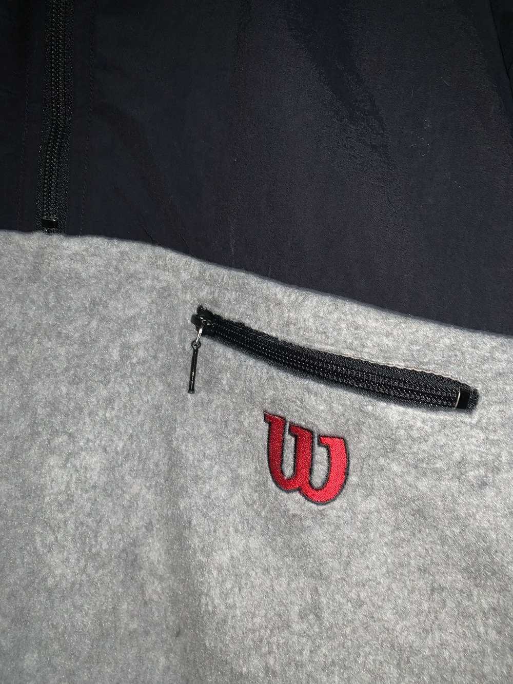 Vintage Wilson embroidered logo Half Zipper Fleece - image 3