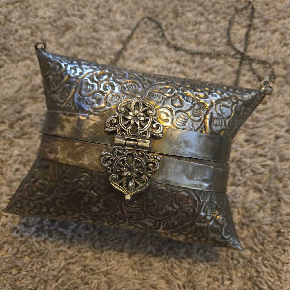 Vintage metal pillow purse - image 1