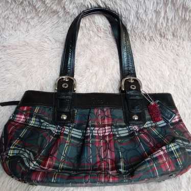 Coach Poppy Signature C Tartan Plaid Soho Shoulder