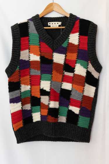 Marni hand knit heavy wool vest