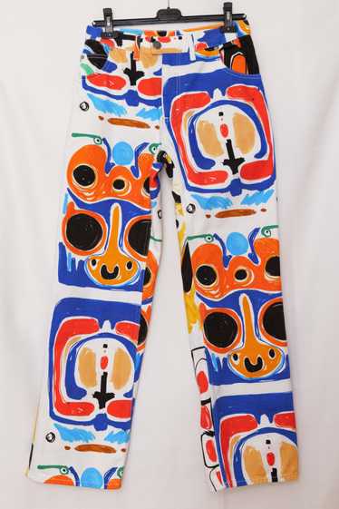 CHARLES JEFFREY LOVERBOY SS21 printed denim pants