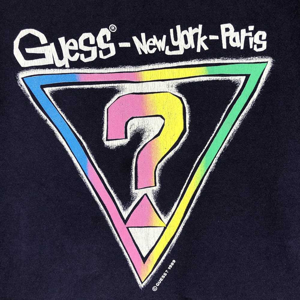 Vintage - 90s Guess New York Paris Crewneck Sweat… - image 4