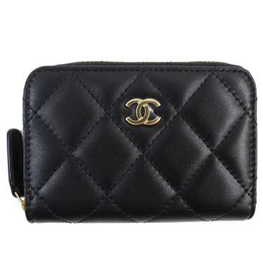 CHANEL Coin case AP0216 leather black Classic zip… - image 1