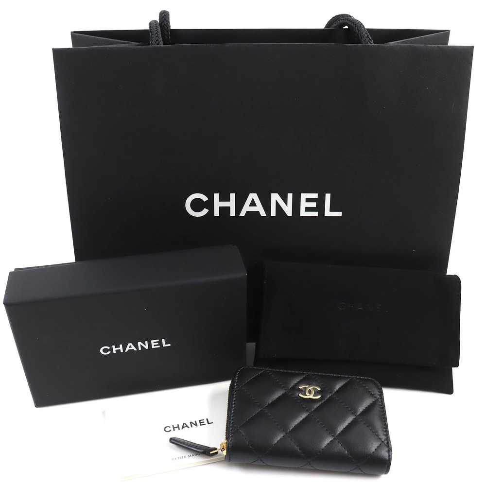 CHANEL Coin case AP0216 leather black Classic zip… - image 2