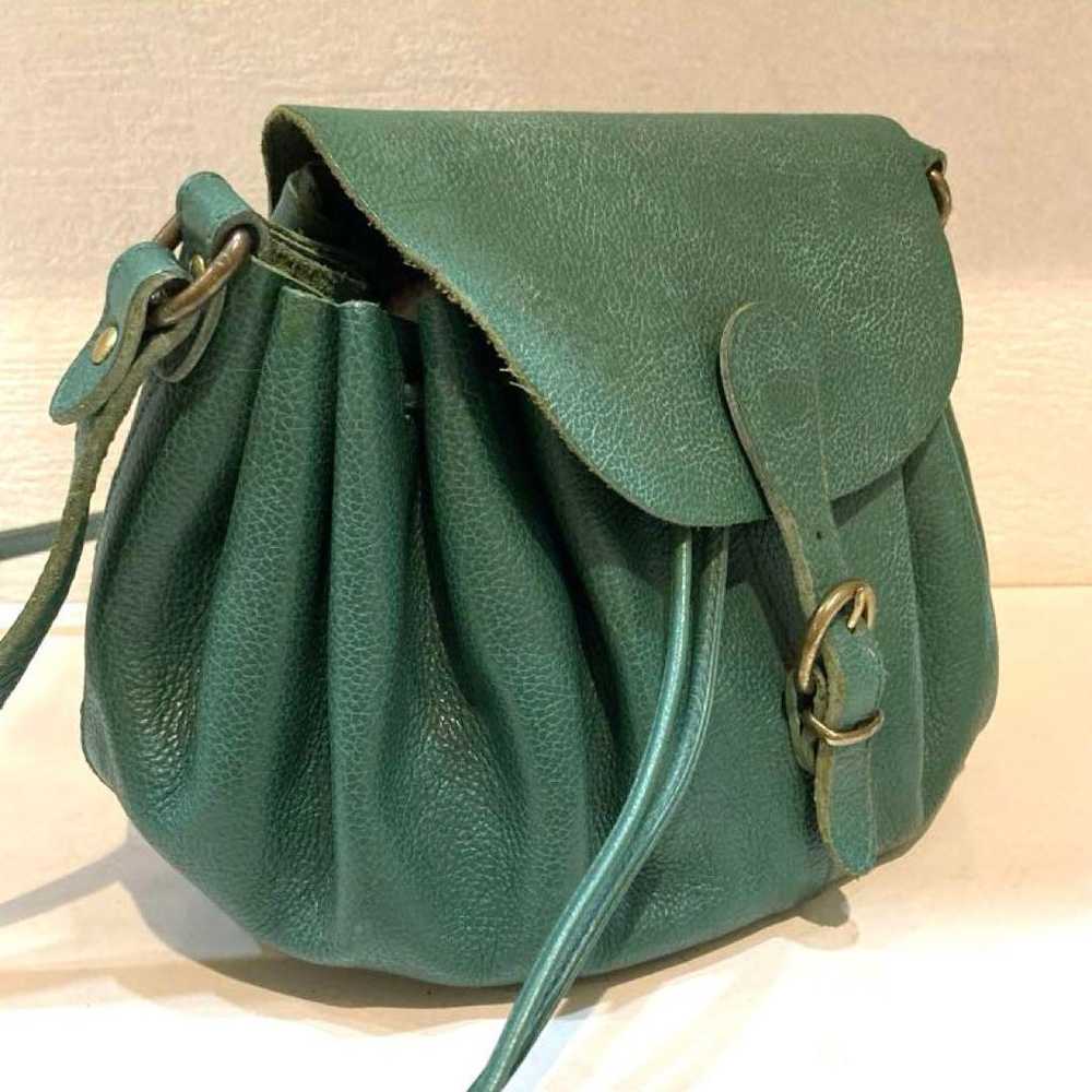 【Like New】IL BISONTE Leather Shoulder Bag Green - image 3