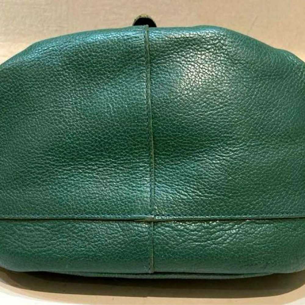 【Like New】IL BISONTE Leather Shoulder Bag Green - image 5