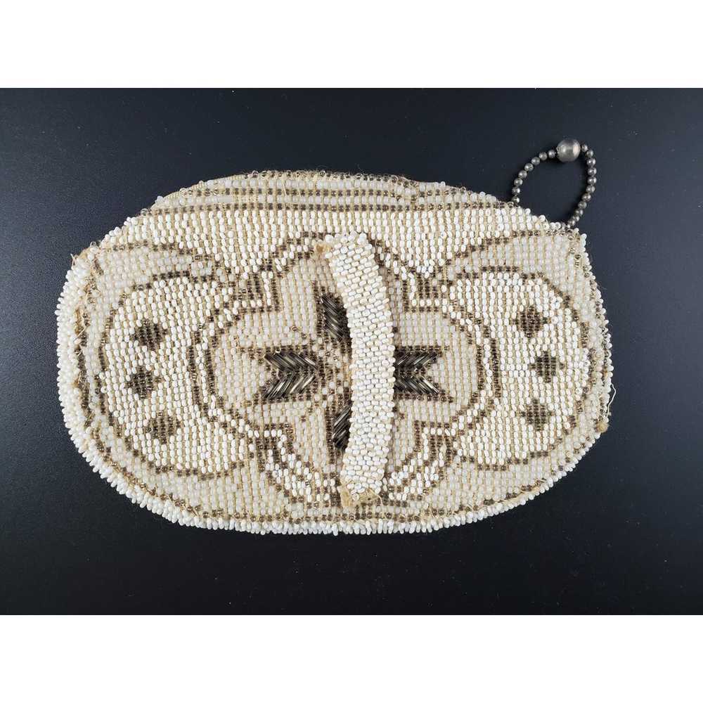 Vintage Small Seed Bead Beaded  ClutchPurse Great… - image 2