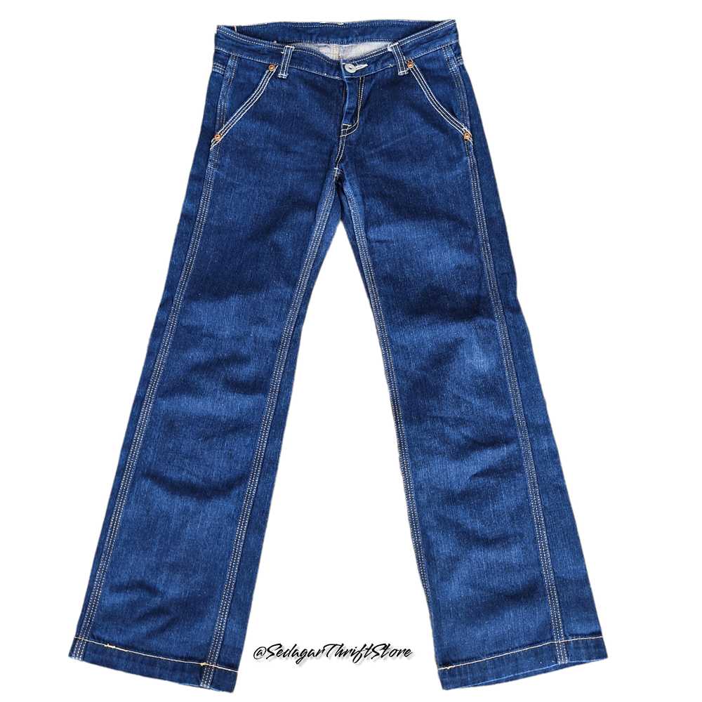 JOHN BULL Low Rise Wide Leg Blue Denim Flare Jeans - image 2