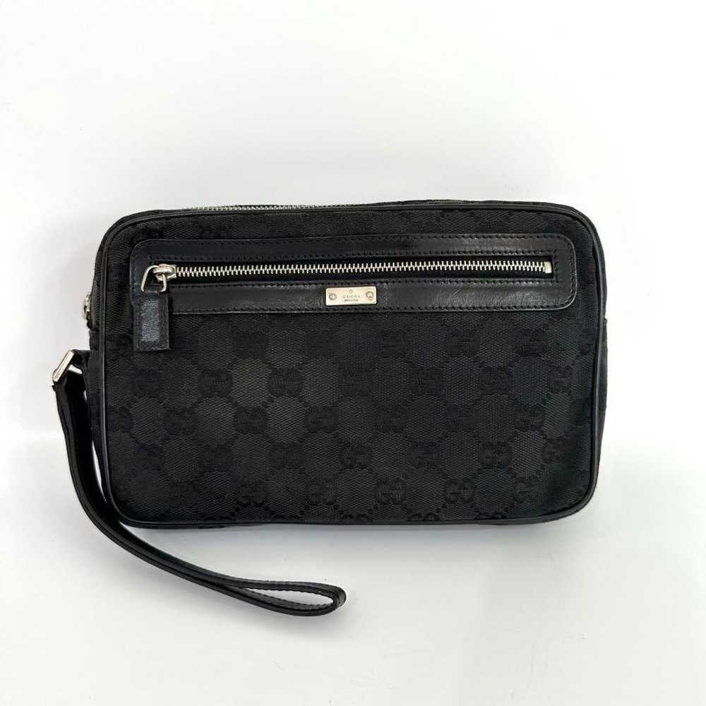 GUCCI Pouch GG Canvas Leather Black with depth - image 2