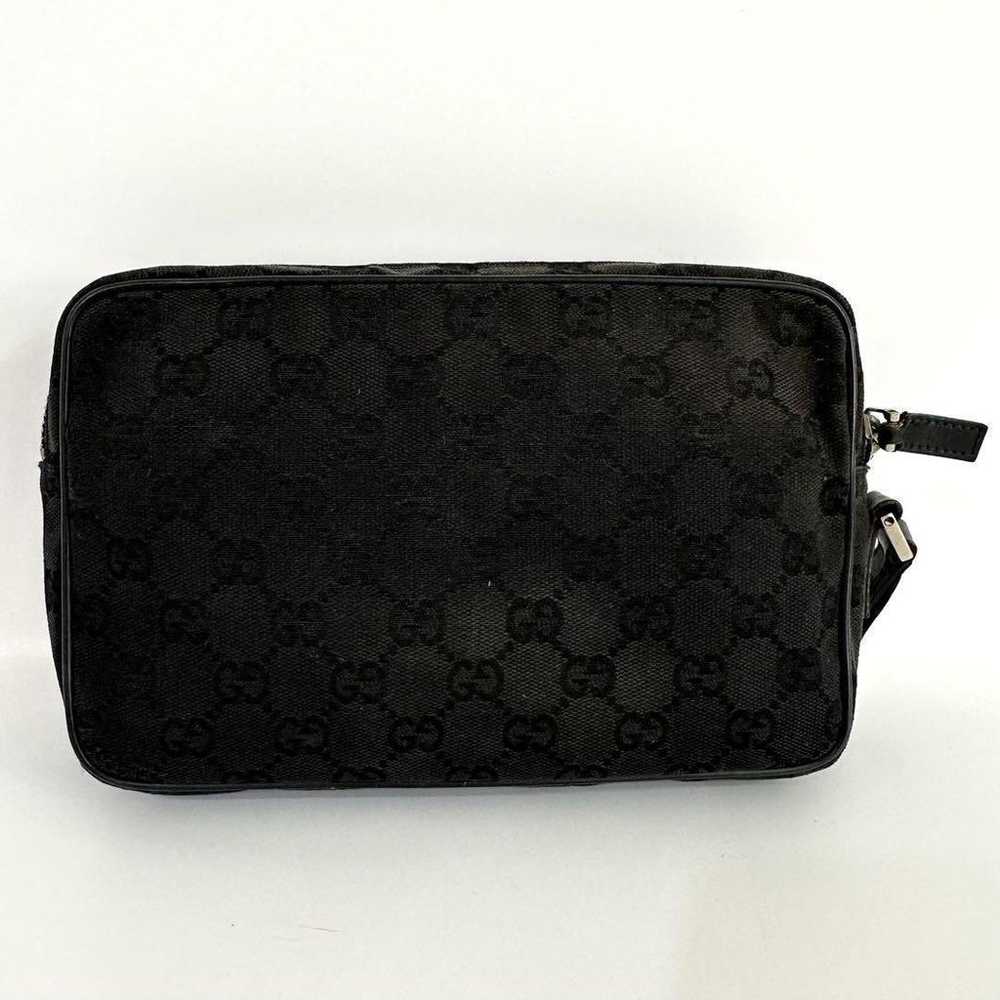 GUCCI Pouch GG Canvas Leather Black with depth - image 3