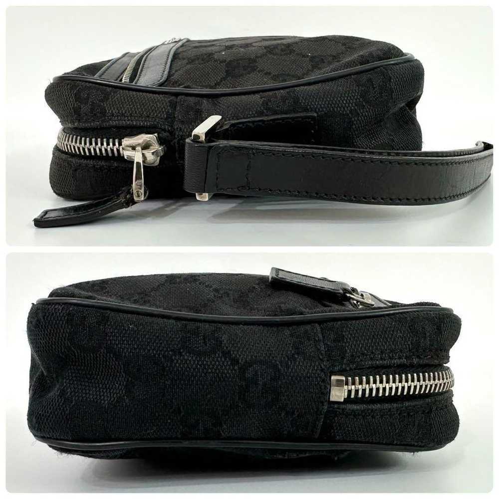 GUCCI Pouch GG Canvas Leather Black with depth - image 4