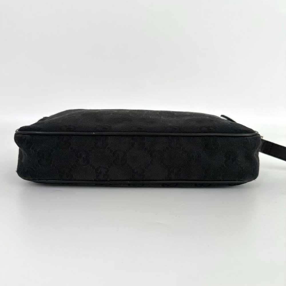 GUCCI Pouch GG Canvas Leather Black with depth - image 5