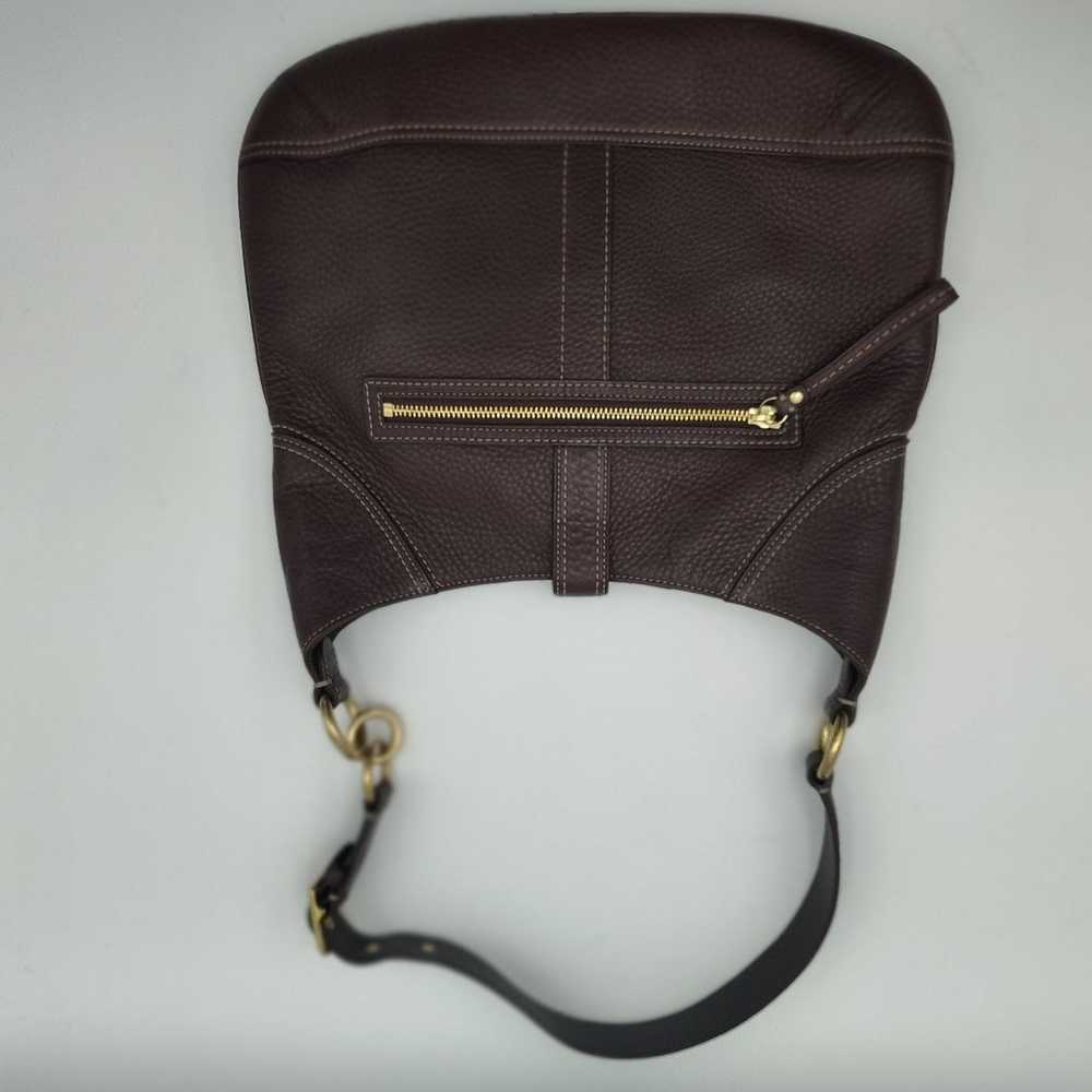 Coach Hampton Dark Brown Pebble Leather Shoulder … - image 2