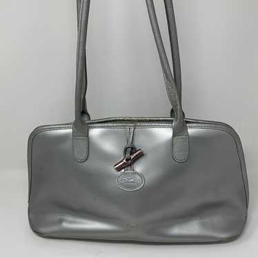 Longchamp Roseau Domed Shoulder Bag Silver