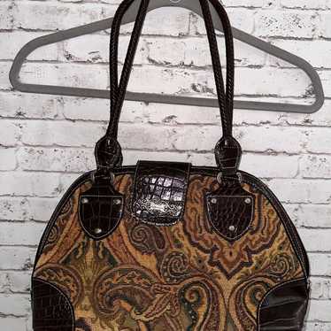 ROSETTI PURSE TAPESTRY AND FAUX LEATHER EUC